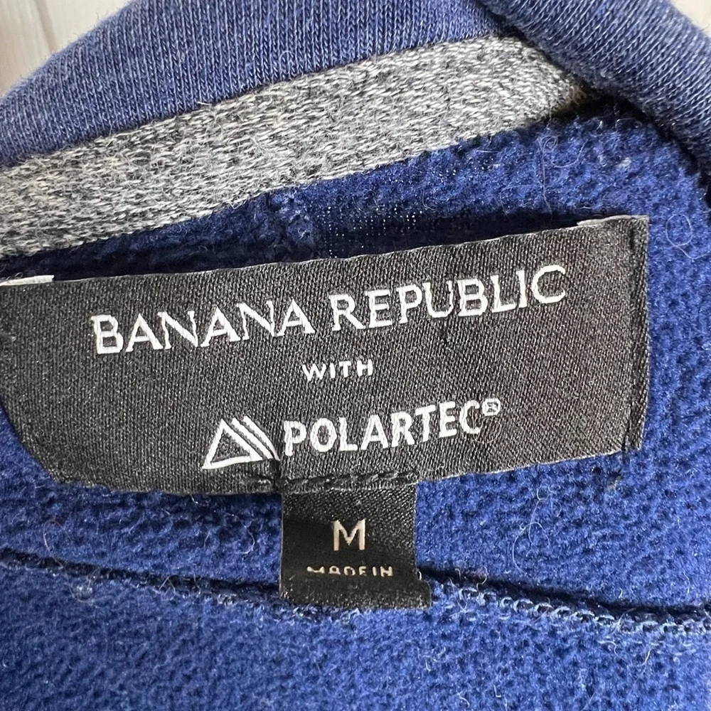 Banana Republic Men’s Medium Polartec 1/4 Zip Long Sleeve Pullover Navy Blue M